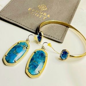 Kendra Scott Elle Earrings and Elton Gold Cuff Bracelet